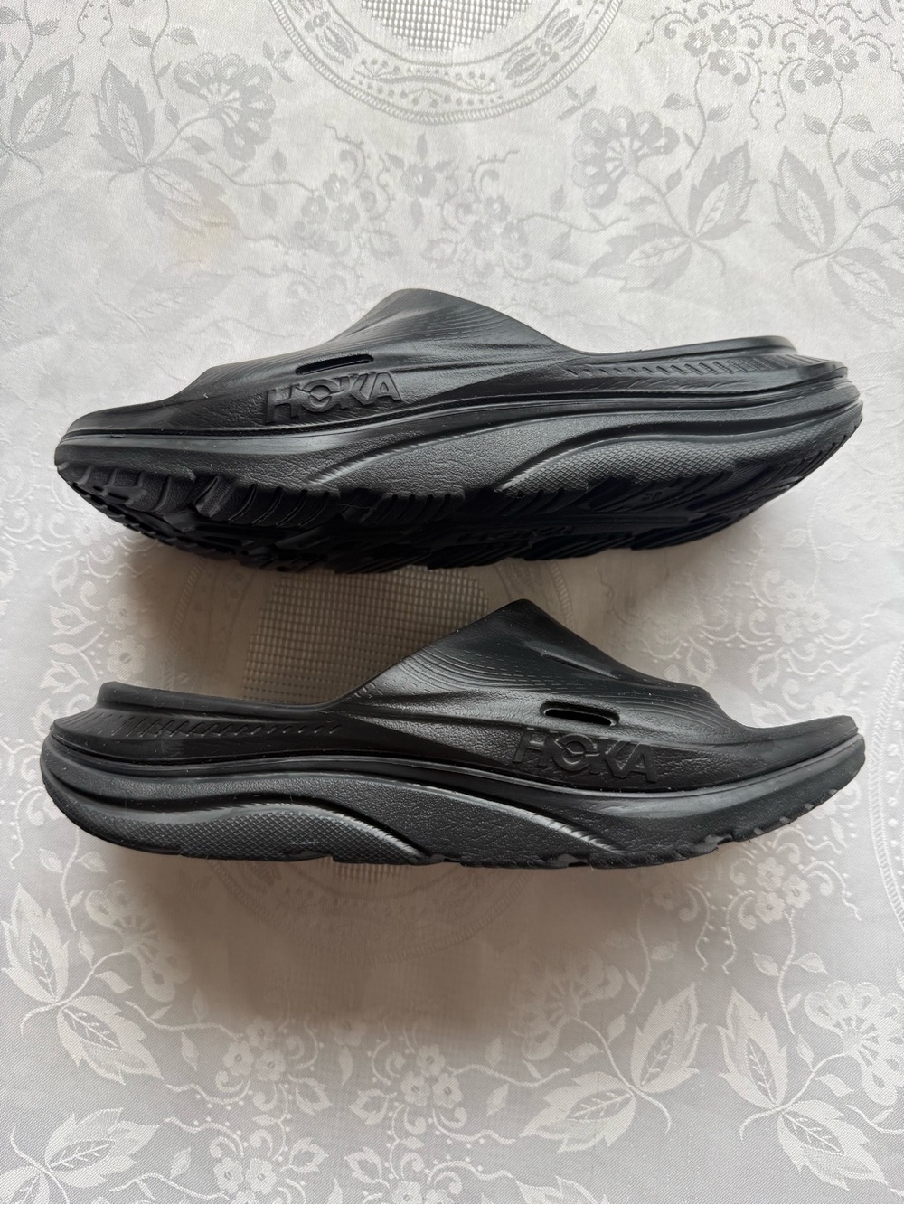 HOKA ORA Recovery 3 Black Men's Size 8 Slip-On Cushion Shoes Slide Sandals Foam